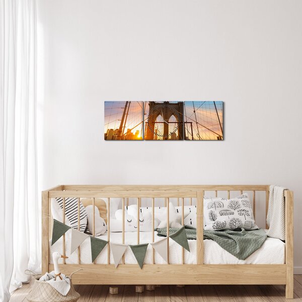 Slika - Brooklynski most, Manhattan, New York (sa satom) (90x30 cm)