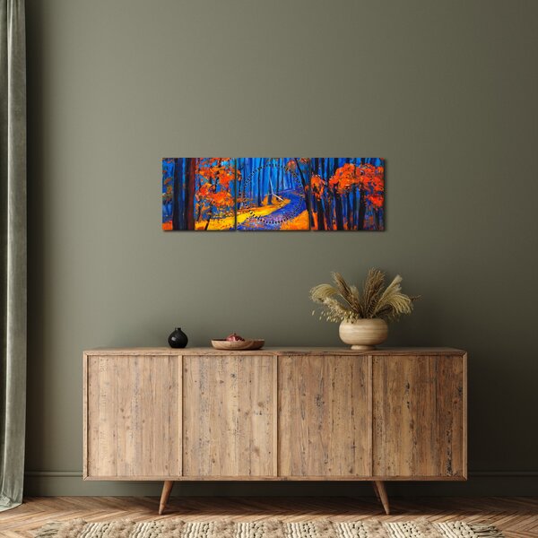 Slika jesenskega gozda (sa satom) (90x30 cm)