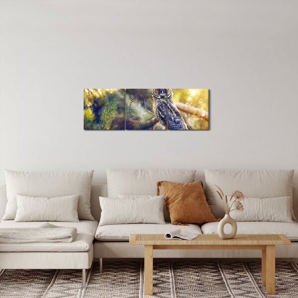 Slika sove na drevesu (sa satom) (90x30 cm)