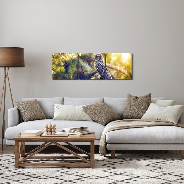 Slika sove na drevesu (sa satom) (90x30 cm)