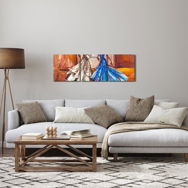 Slika - Plesalka, oljna slika (sa satom) (90x30 cm)