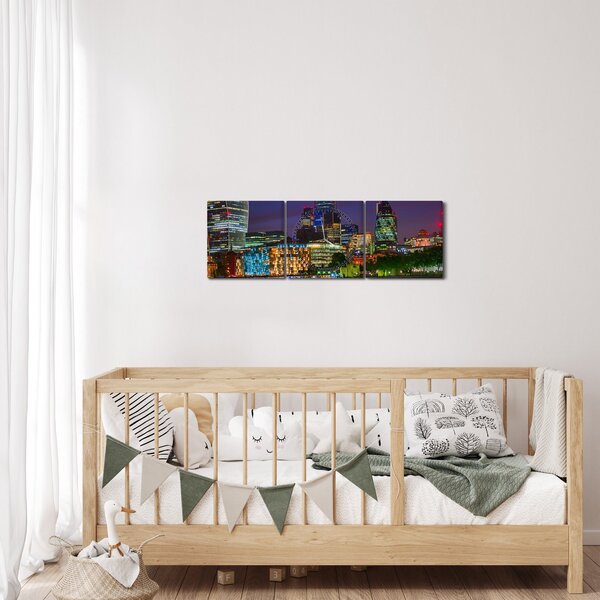 Slika - Večerni London (sa satom) (90x30 cm)