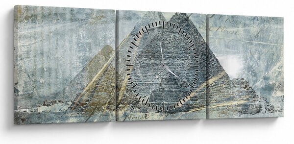 Slika - Piramide v modrem filtru (sa satom) (90x30 cm)