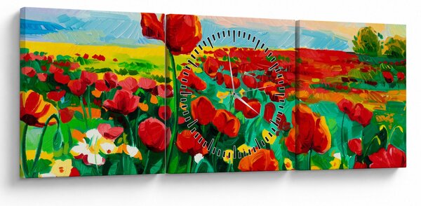Slika polja z makom (sa satom) (90x30 cm)