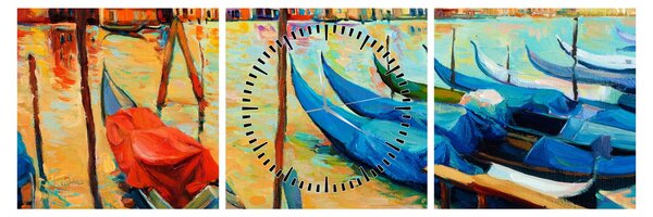 Slika - Pristanišče v Benetkah (sa satom) (90x30 cm)