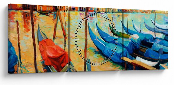 Slika - Pristanišče v Benetkah (sa satom) (90x30 cm)