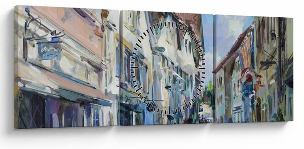 Slika - Aleja starega mesta, akrilna slika (sa satom) (90x30 cm)