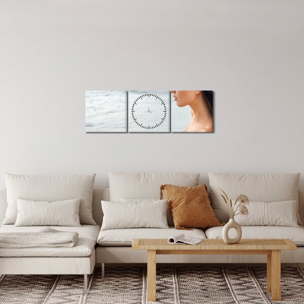 Slika ženske na plaži (sa satom) (90x30 cm)