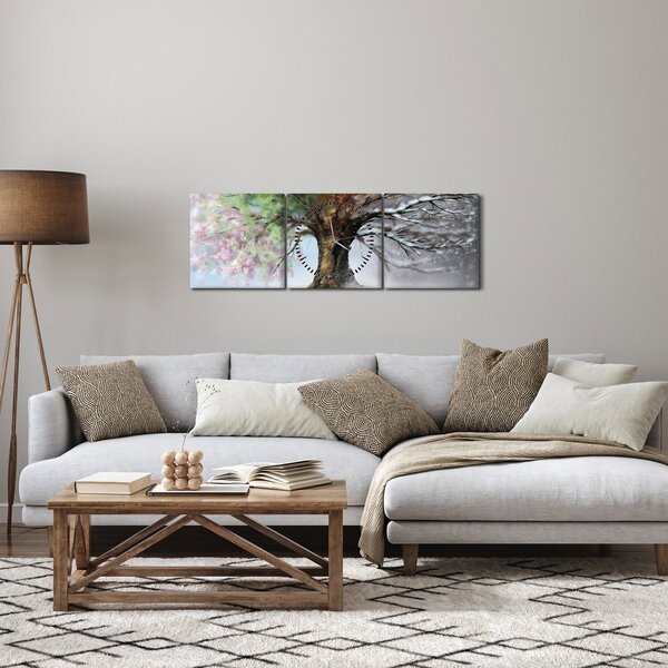 Slika - Drevo štirih letnih časov (sa satom) (90x30 cm)