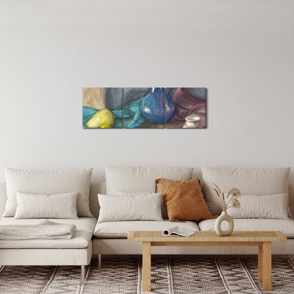 Slika - Naslikano tihožitje (sa satom) (90x30 cm)