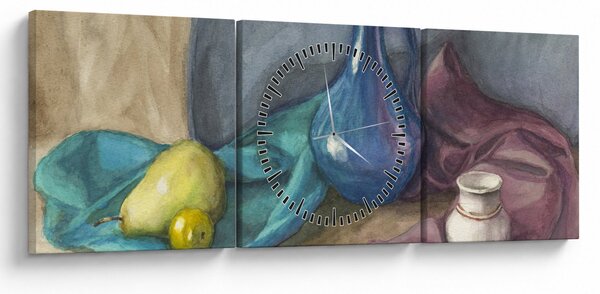Slika - Naslikano tihožitje (sa satom) (90x30 cm)