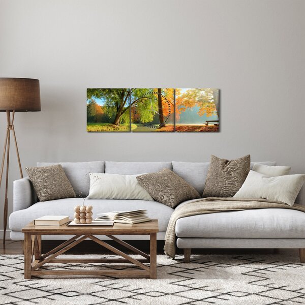 Slika - Mirna jesenska pokrajina (sa satom) (90x30 cm)