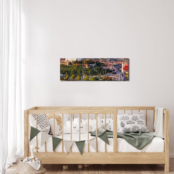 Slika - Panorama Bratislave, Slovaška (sa satom) (90x30 cm)