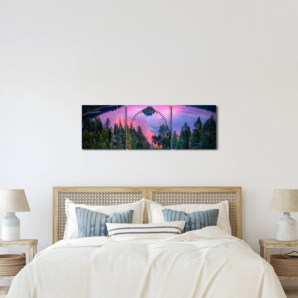 Slika - jezero Tahoe, Sierra Nevada, Kalifornija, ZDA (sa satom) (90x30 cm)