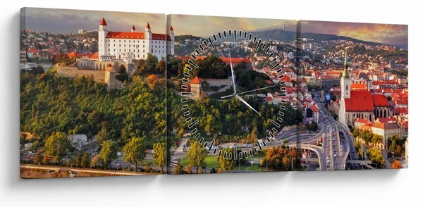Slika - Panorama Bratislave, Slovaška (sa satom) (90x30 cm)