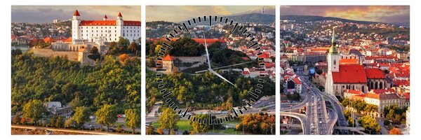 Slika - Panorama Bratislave, Slovaška (sa satom) (90x30 cm)
