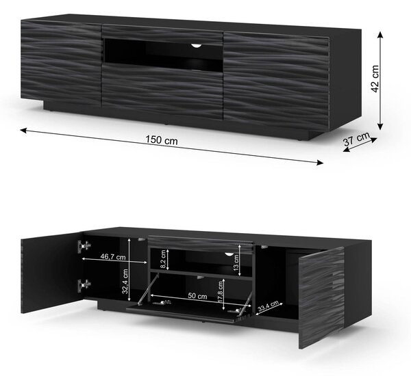 TV stolić/ormarić Aurora 150 (sahara crna)