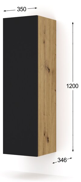 Ormarić Dual 120 (hrast artisan + crna)