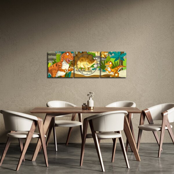 Slika - Dinozavri (sa satom) (90x30 cm)
