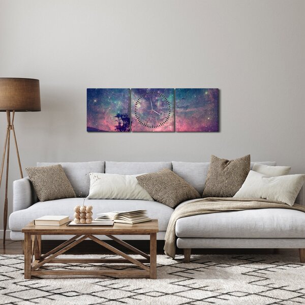 Slika - Nezemeljsko nočno nebo (sa satom) (90x30 cm)