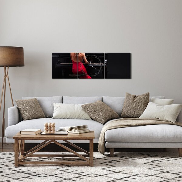 Slika ženske, ki igra klavir (sa satom) (90x30 cm)