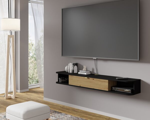 TV stolić/ormarić Ikaro (crna + hrast artisan)