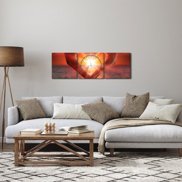 Slika - Sonce v srcu (sa satom) (90x30 cm)