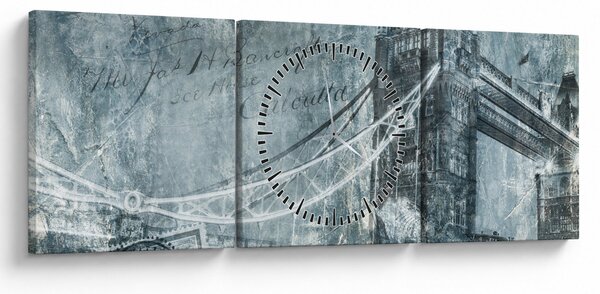 Slika - Tower Bridge v hladnih tonih (sa satom) (90x30 cm)