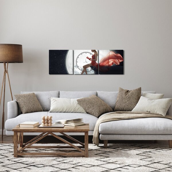Slika - Ženska v mesečini (sa satom) (90x30 cm)