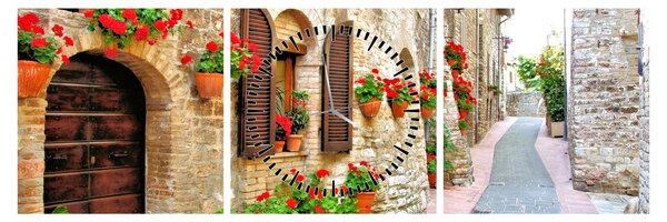 Slika - Slikovita italijanska uličica (sa satom) (90x30 cm)