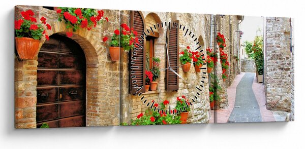 Slika - Slikovita italijanska uličica (sa satom) (90x30 cm)