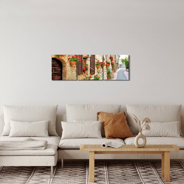 Slika - Slikovita italijanska uličica (sa satom) (90x30 cm)