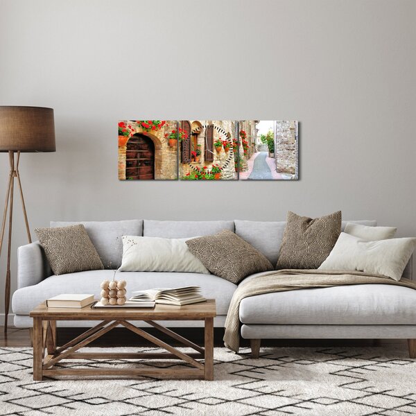 Slika - Slikovita italijanska uličica (sa satom) (90x30 cm)