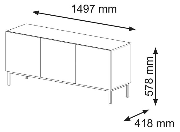 TV stolić/ormarić 3D 150 Rowanna (crna)
