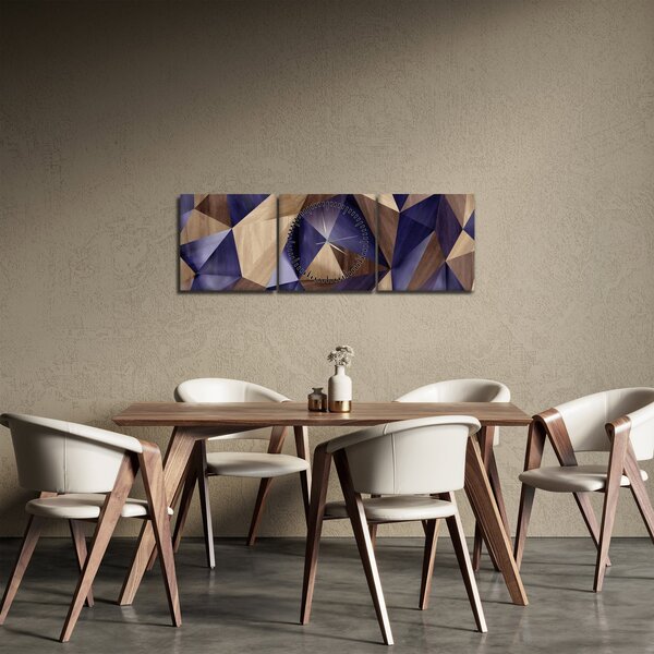 Slika - 3D leseni trikotniki (sa satom) (90x30 cm)