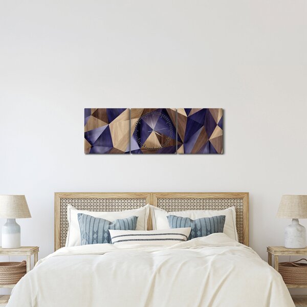 Slika - 3D leseni trikotniki (sa satom) (90x30 cm)