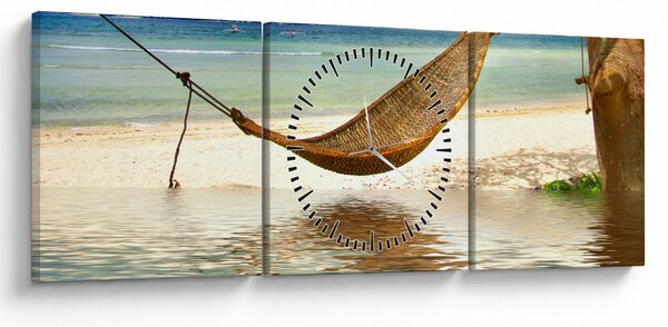 Slika - Sprostite se na plaži (sa satom) (90x30 cm)