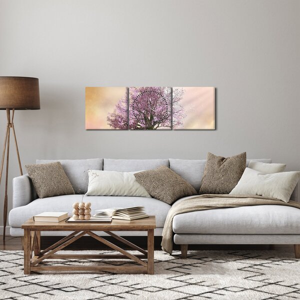 Podoba cvetočega drevesa na vrhu hriba (sa satom) (90x30 cm)