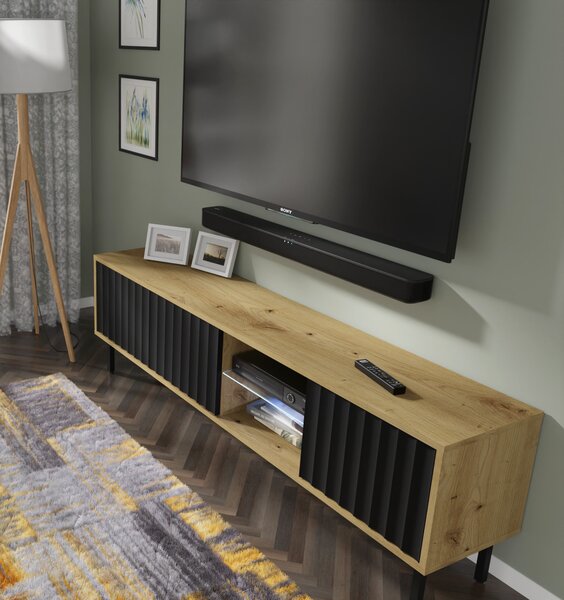 TV stolić/ormarić 156 Vinear (hrast artisan + crna)