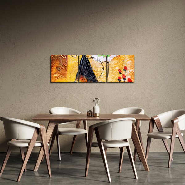 Slika - Plešoče balerine, oljna slika (sa satom) (90x30 cm)