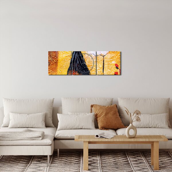 Slika - Plešoče balerine, oljna slika (sa satom) (90x30 cm)