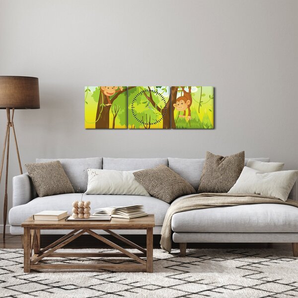 Slika - Opice (sa satom) (90x30 cm)