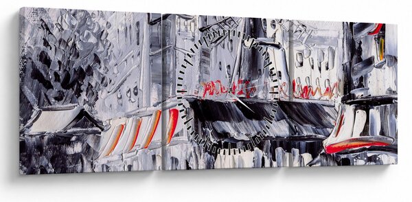 Slika - Ulica v Parizu, oljna slika (sa satom) (90x30 cm)