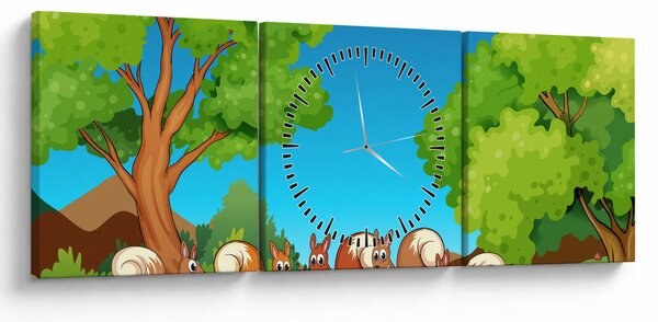 Slika - Vesele veverice (sa satom) (90x30 cm)