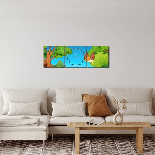 Slika - Vesele sovice (sa satom) (90x30 cm)