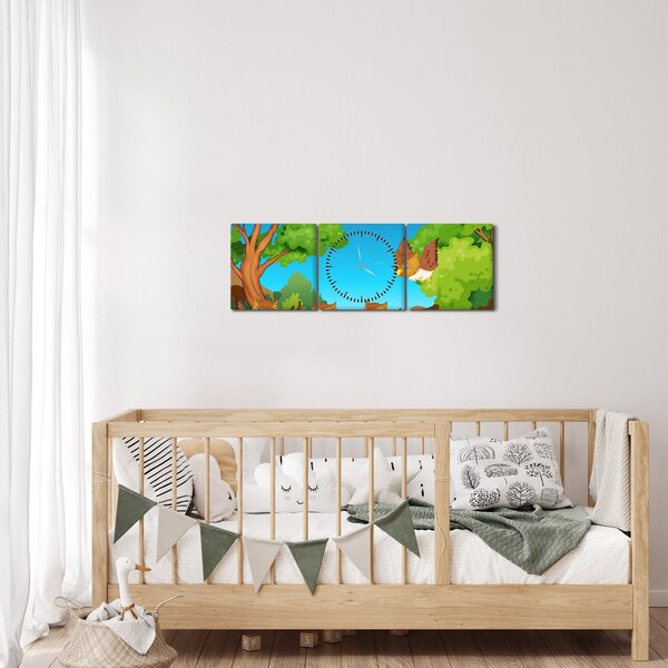 Slika - Vesele sovice (sa satom) (90x30 cm)