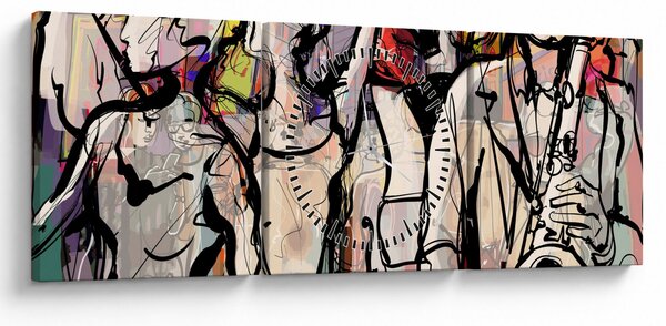 Slika - Večer jazza (sa satom) (90x30 cm)