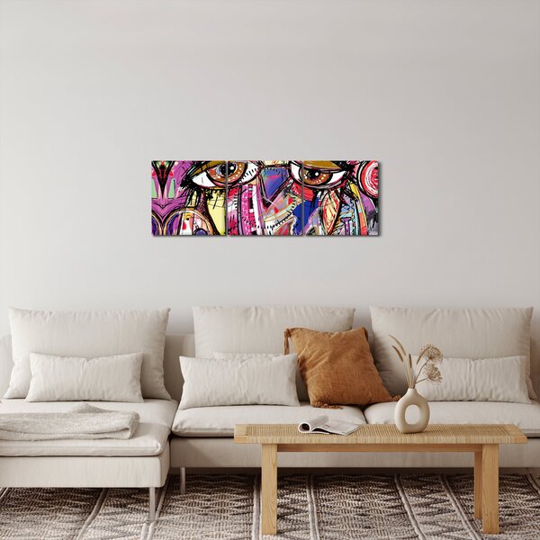 Slika - Ulična umetnost - sova (sa satom) (90x30 cm)