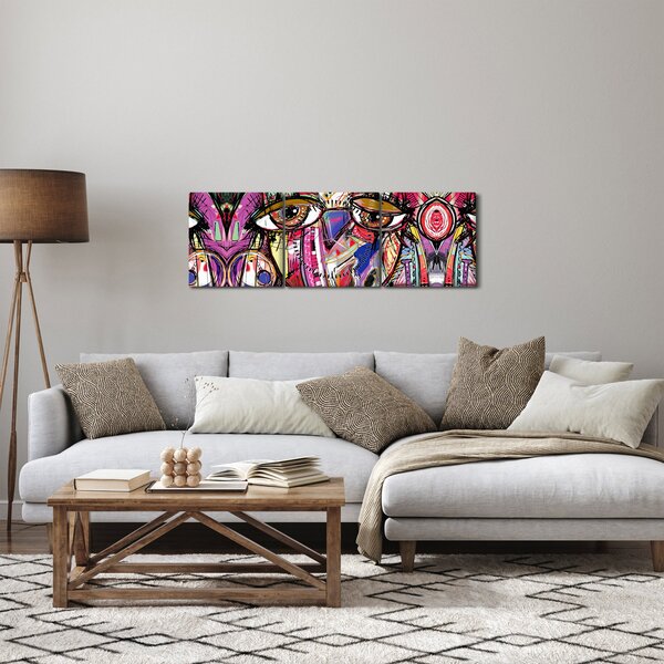 Slika - Ulična umetnost - sova (sa satom) (90x30 cm)