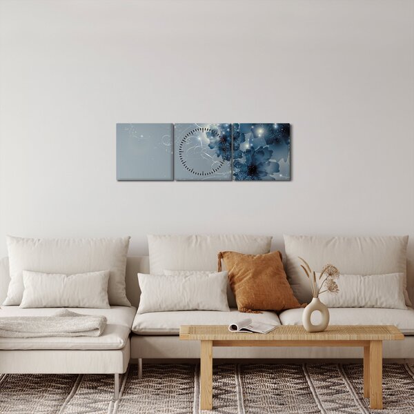 Slika - Nežno cvetje (sa satom) (90x30 cm)